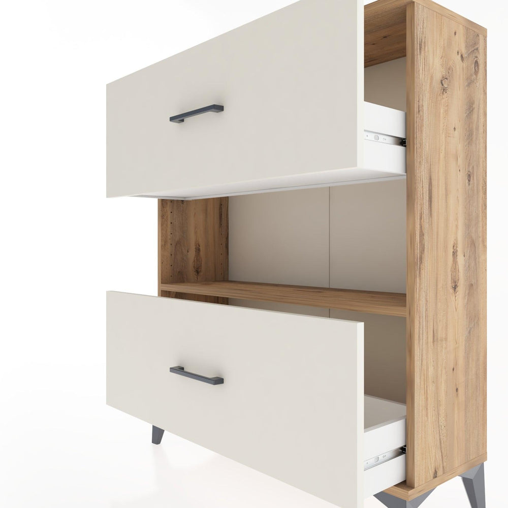 Woodntry Modüler Şifonyer Çam 88x30x94 cm Çekmeceli ve Raflı CR17-3