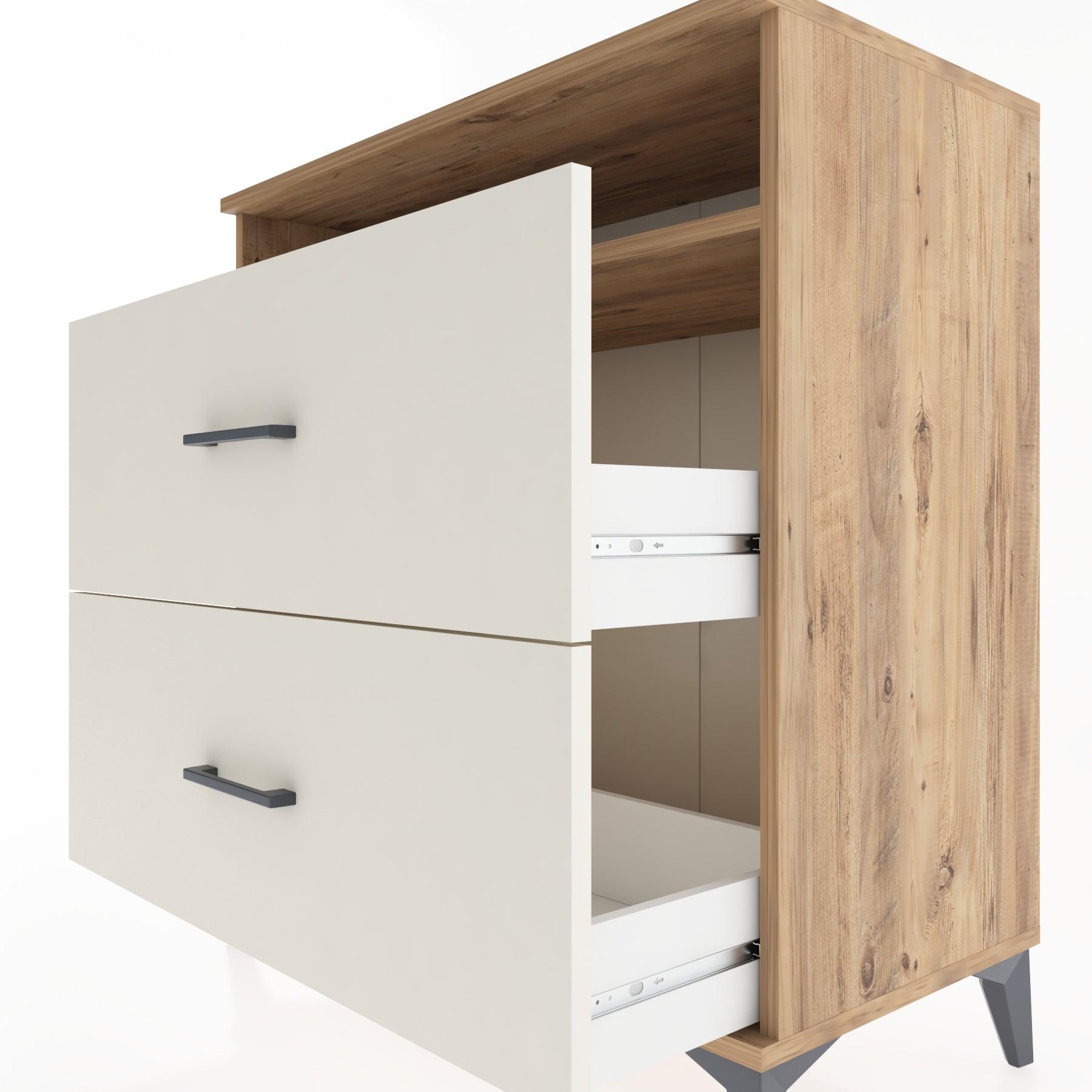 Woodntry Modüler Şifonyer Çam 88x44x84 cm Çekmeceli ve Raflı CR3-3