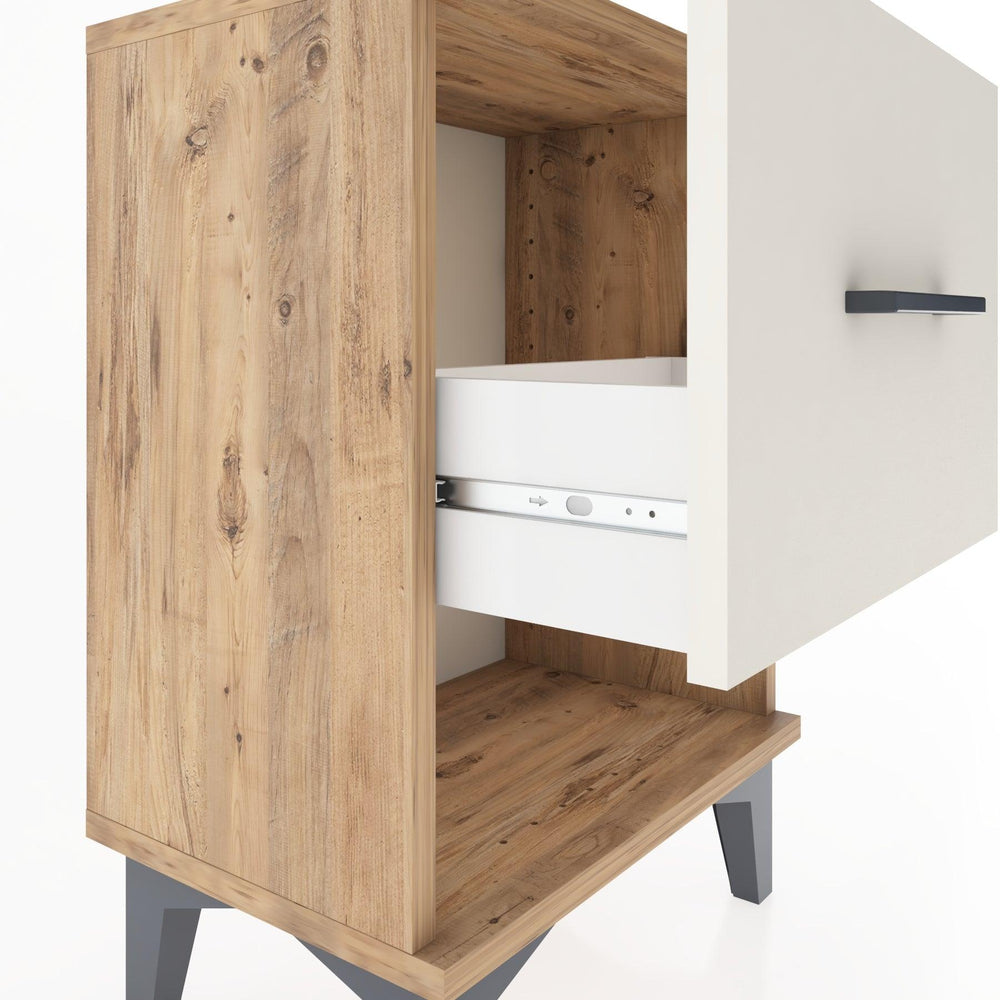 Woodntry Modüler Komodin Tek Çekmece ve Raflı 44x30x52 cm Çam - Woodntry