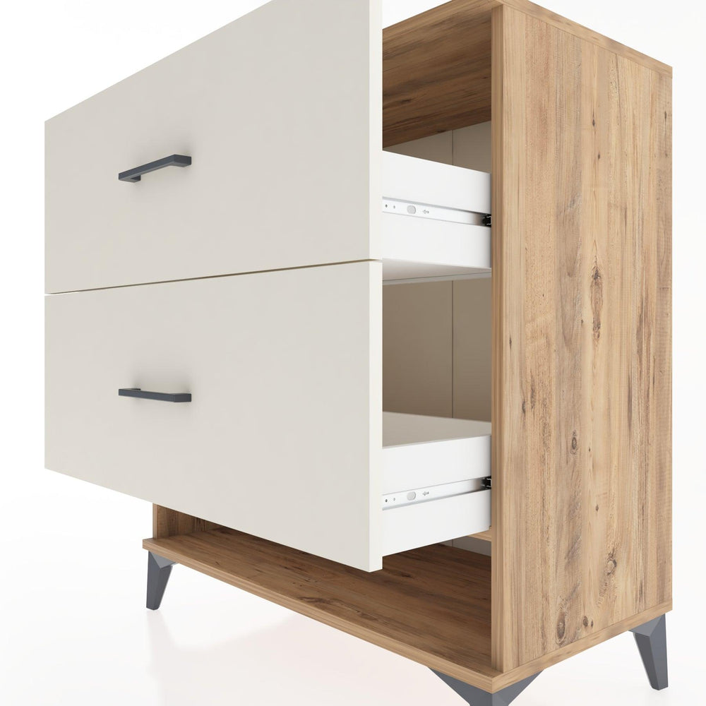 Woodntry Modular Dresser Pine 88x44x84 cm with Drawers and Shelves CR4-3
