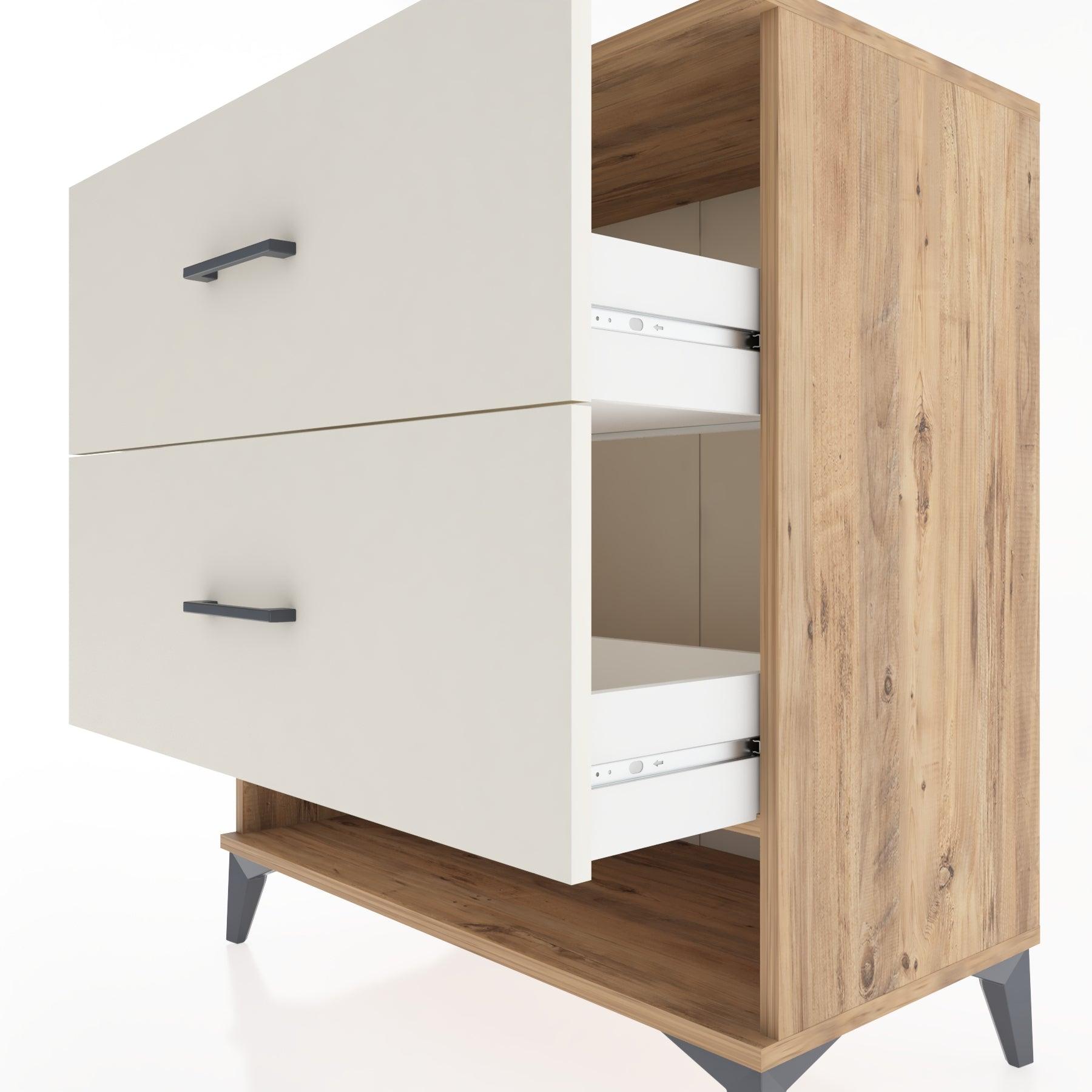 Woodntry Modüler Şifonyer Çam 88x44x84 cm Çekmeceli ve Raflı CR4-3