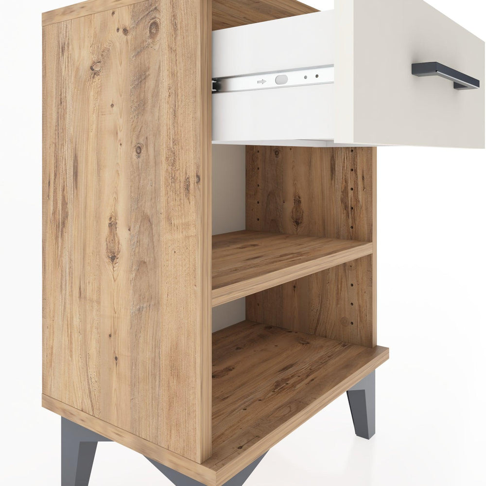 Woodntry Modüler Komodin Tek Çekmeceli 44x30x52 cm Çam - Woodntry