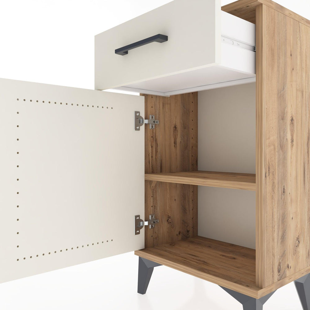 Woodntry Modüler Komodin Çekmece ve Kapaklı V4 44x30x68 cm Çam - Woodntry