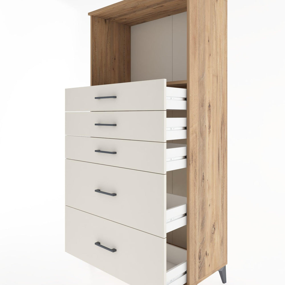 Woodntry Modüler Dolap Çam 88x44x170 cm Çekmeceli ve Raflı CR46-3