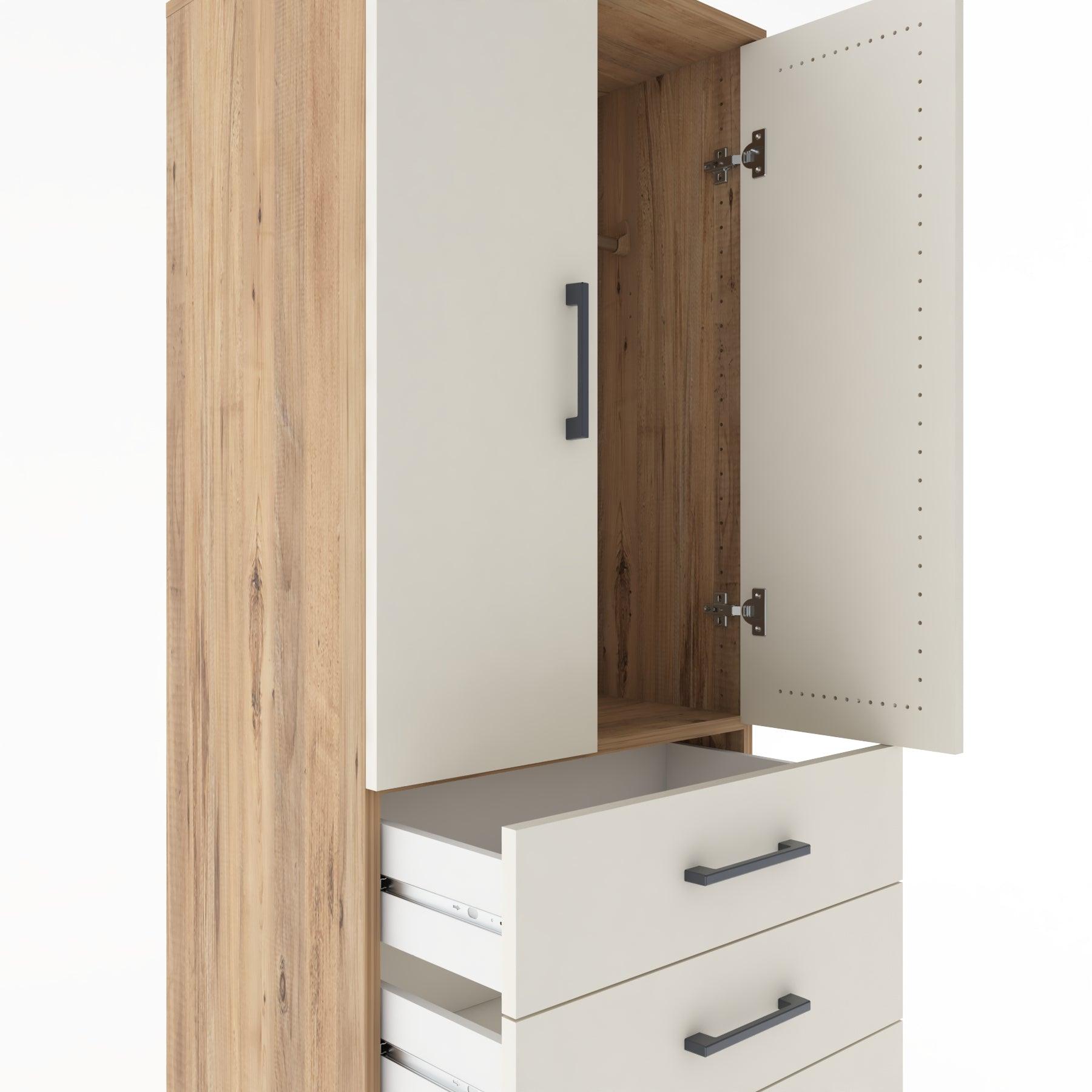 Woodntry Modular Cabinet Pine 60x44x170 cm with Doors and Drawers KC26-3