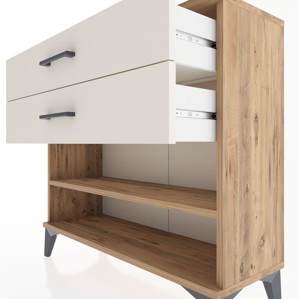 Woodntry Modüler Şifonyer İki Çekmeceli V1 88x30x68 cm Çam - Woodntry