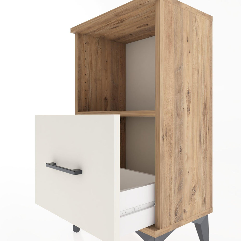 Woodntry Modüler Komodin Tek Çekmece ve Raflı V2 44x30x68 cm Çam - Woodntry