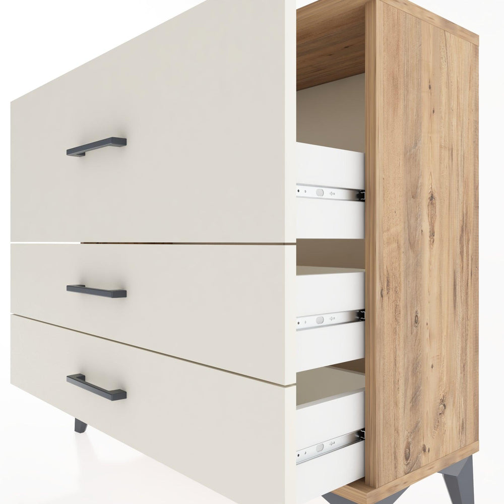Woodntry Modüler Şifonyer Üç Çekmeceli V4 88x30x68 cm Çam - Woodntry