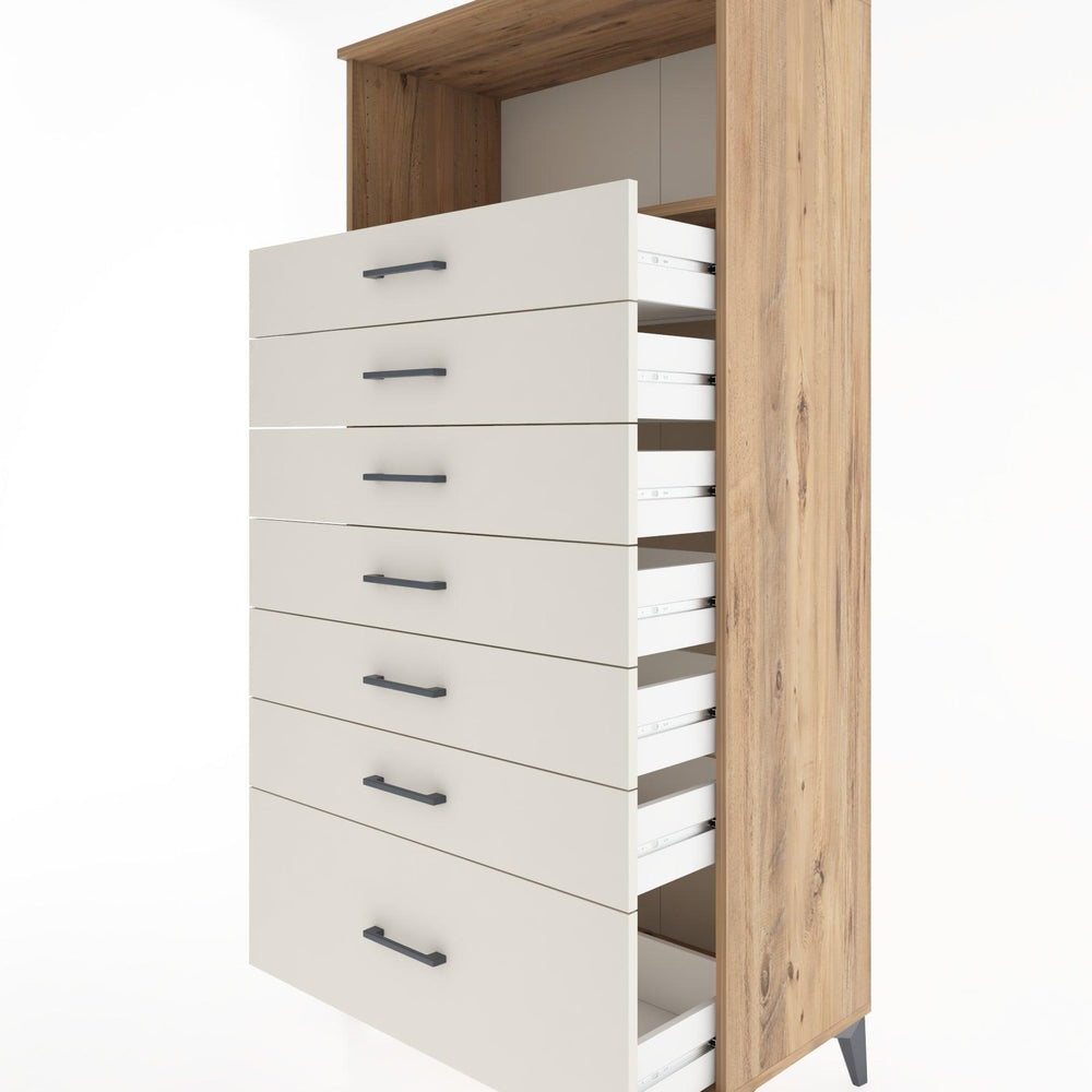 Woodntry Modüler Dolap Çam 88x44x170 cm Çekmeceli ve Raflı CR38-3