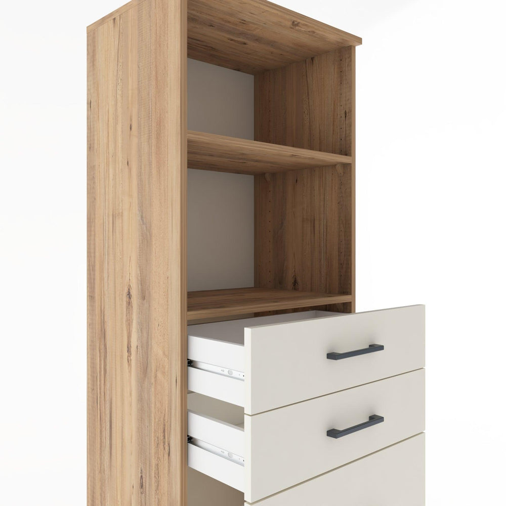 Woodntry Modüler Dolap Çam 60x44x170 cm Çekmeceli ve Raflı CR46-3