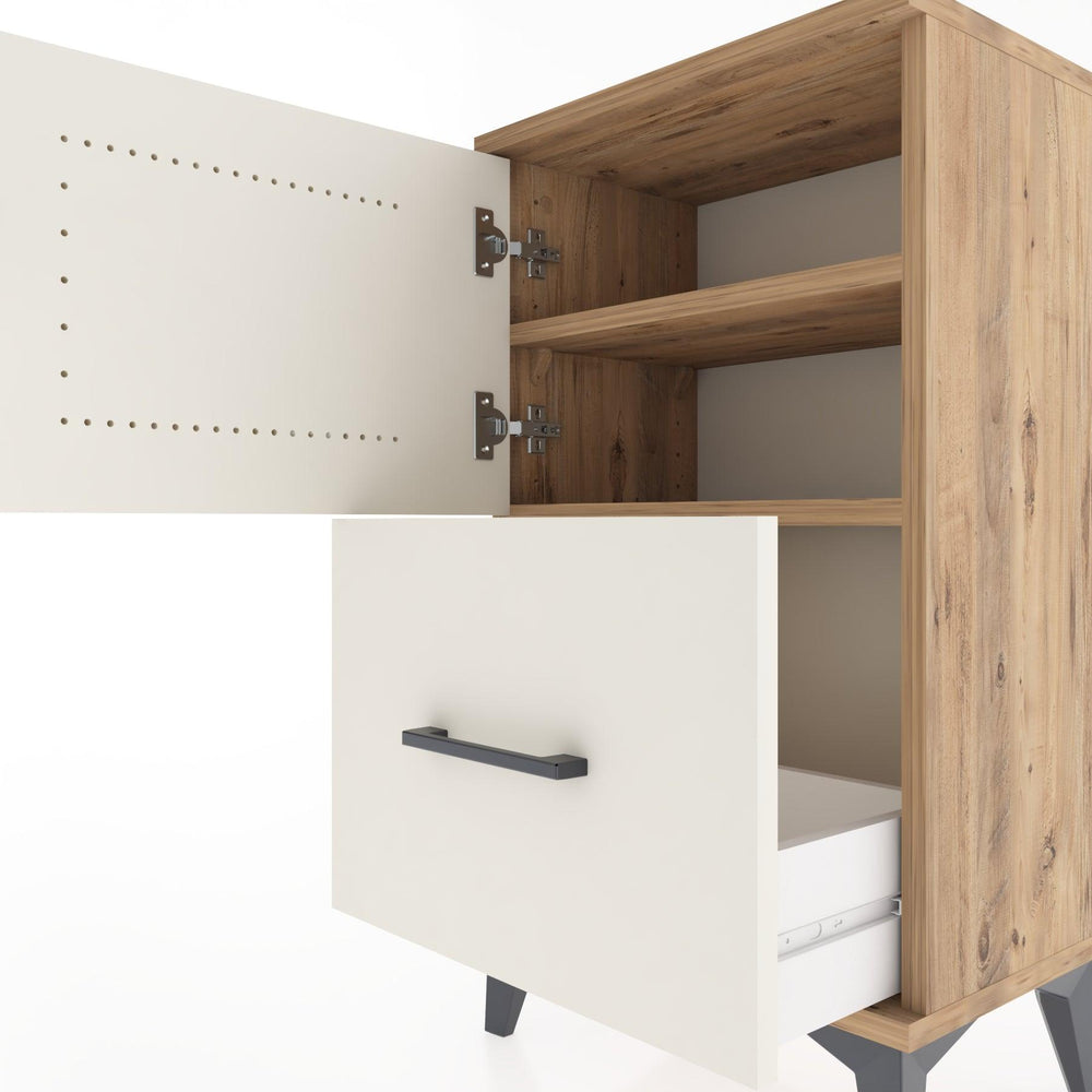 Woodntry Modüler Komodin Çekmece ve Kapaklı V2 44x30x68 cm Çam - Woodntry