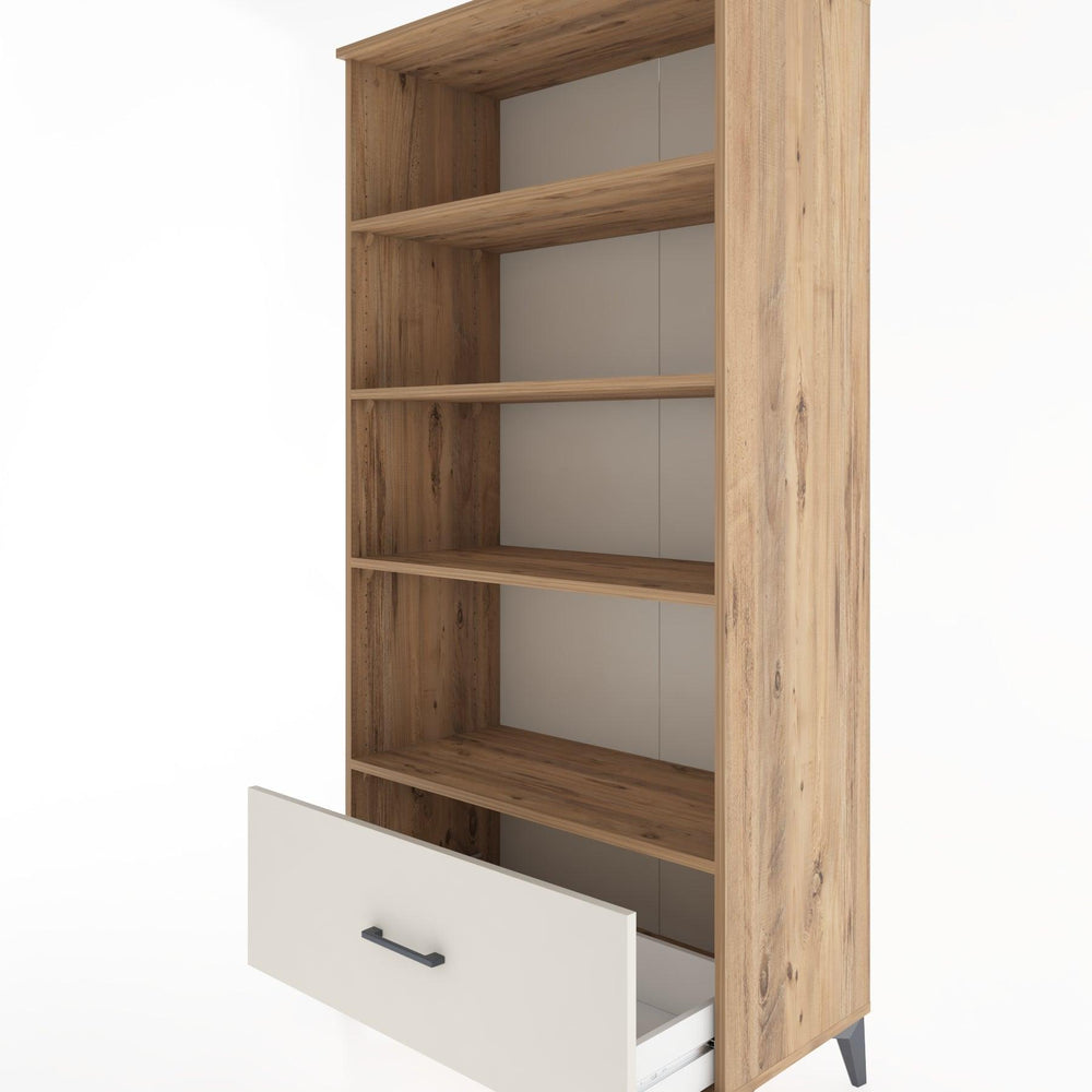 Woodntry Modüler Dolap Çam 88x44x170 cm Çekmeceli ve Raflı CR44-3