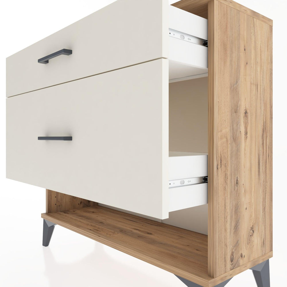 Woodntry Modüler Şifonyer İki Çekmeceli V8 88x30x68 cm Çam - Woodntry