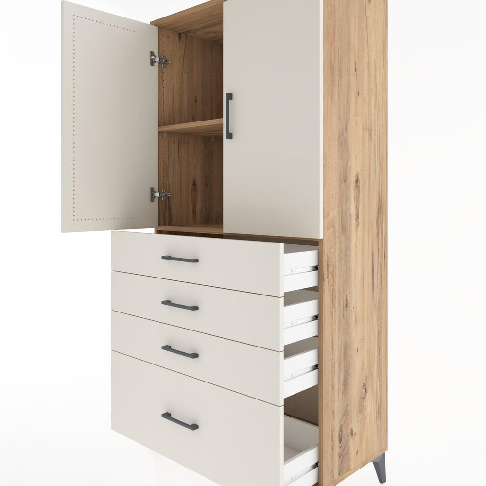 Woodntry Modular Cabinet Pine 88x44x170 cm with Doors and Drawers KC13-3