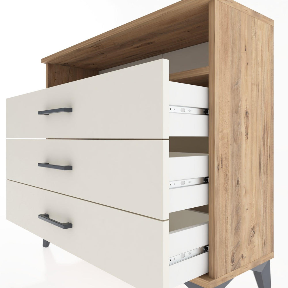 Woodntry Modüler Şifonyer Üç Çekmeceli V2 88x30x68 cm Çam - Woodntry