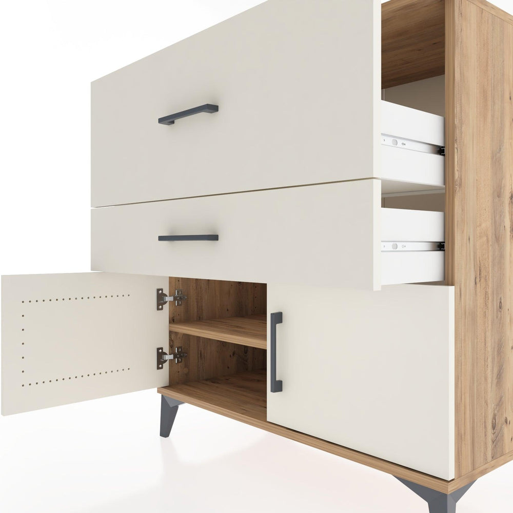 Woodntry Modular Dresser Pine 88x44x84 cm with Cover and Drawer KC105-3