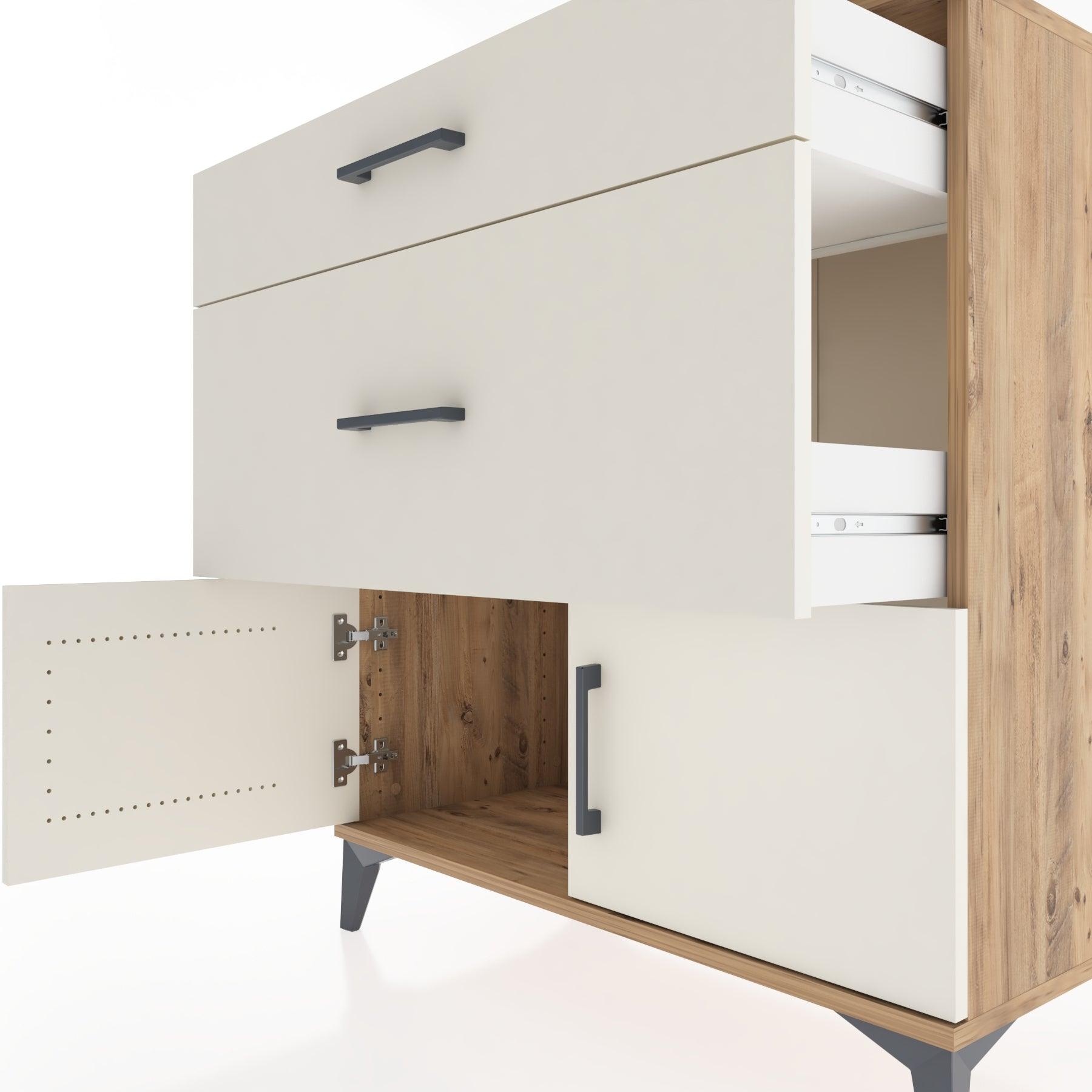 Woodntry Modular Dresser Pine 88x44x84 cm with Cover and Drawer KC116-3