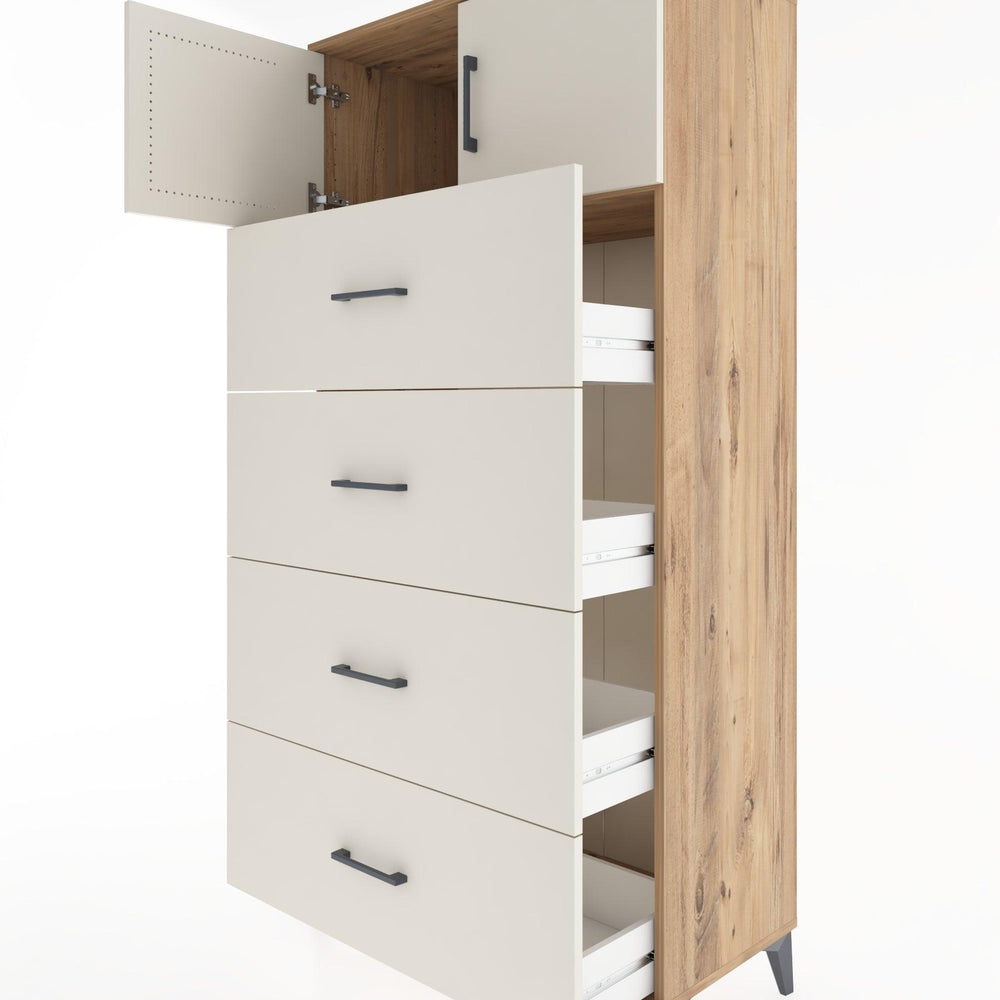 Woodntry Modular Cabinet Pine 88x44x170 cm with Doors and Drawers KC25-3
