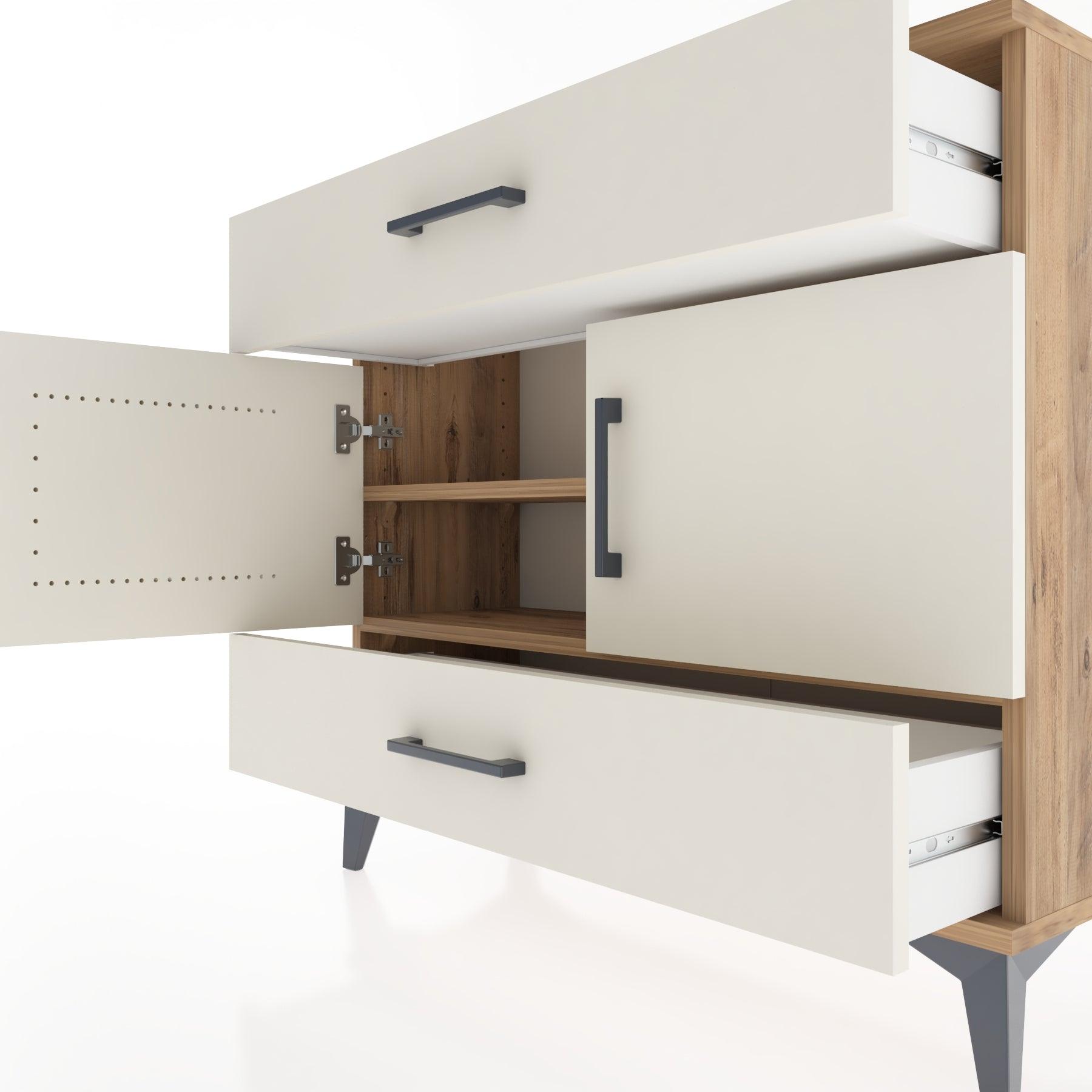 Woodntry Modüler Şifonyer Çekmece ve Kapaklı T2 88x30x94 cm Çam - Woodntry