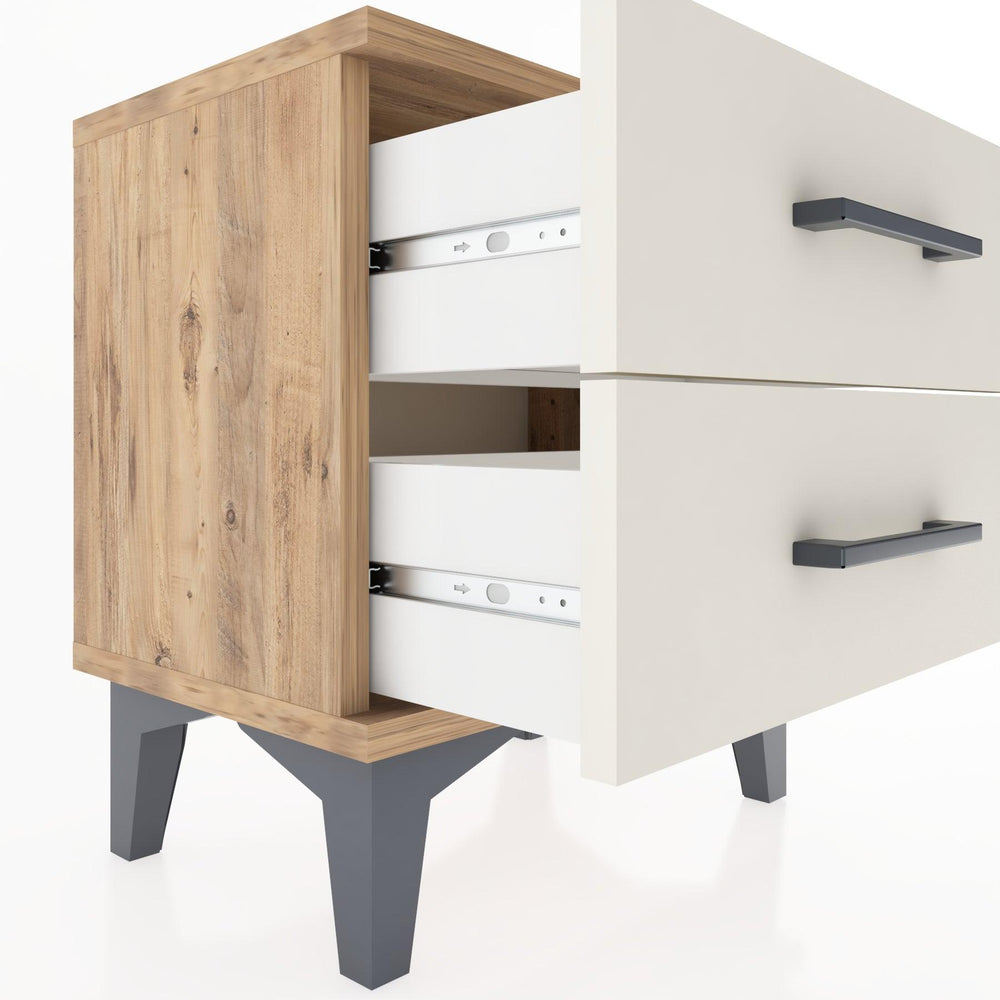 Woodntry Modüler Komodin İki Çekmeceli 44x30x36 cm Çam - Woodntry
