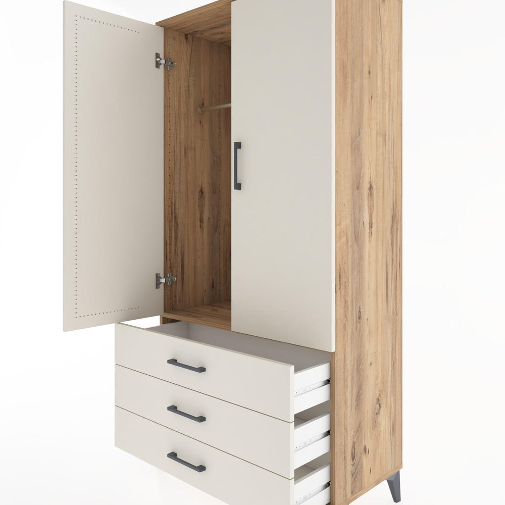 Woodntry Modular Cabinet Pine 88x44x170 cm with Doors and Drawers KC28-3