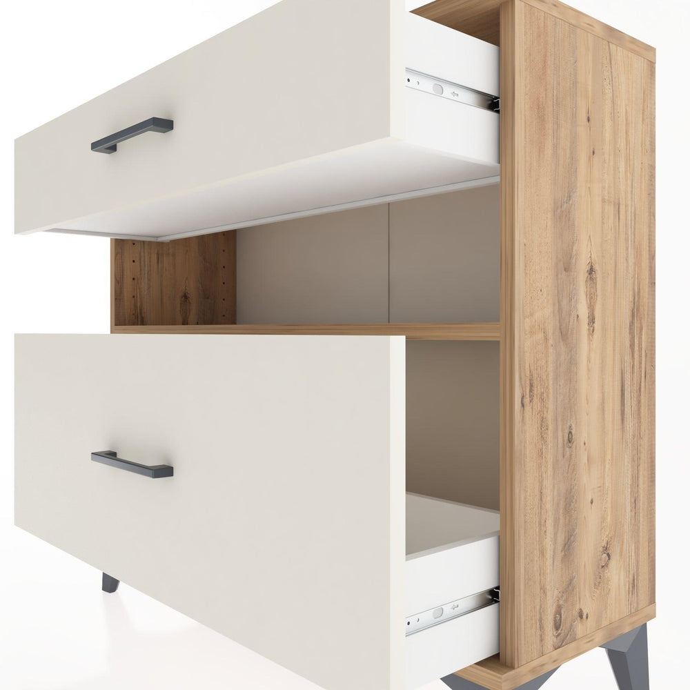 Woodntry Modüler Şifonyer İki Çekmeceli V9 88x30x68 cm Çam - Woodntry