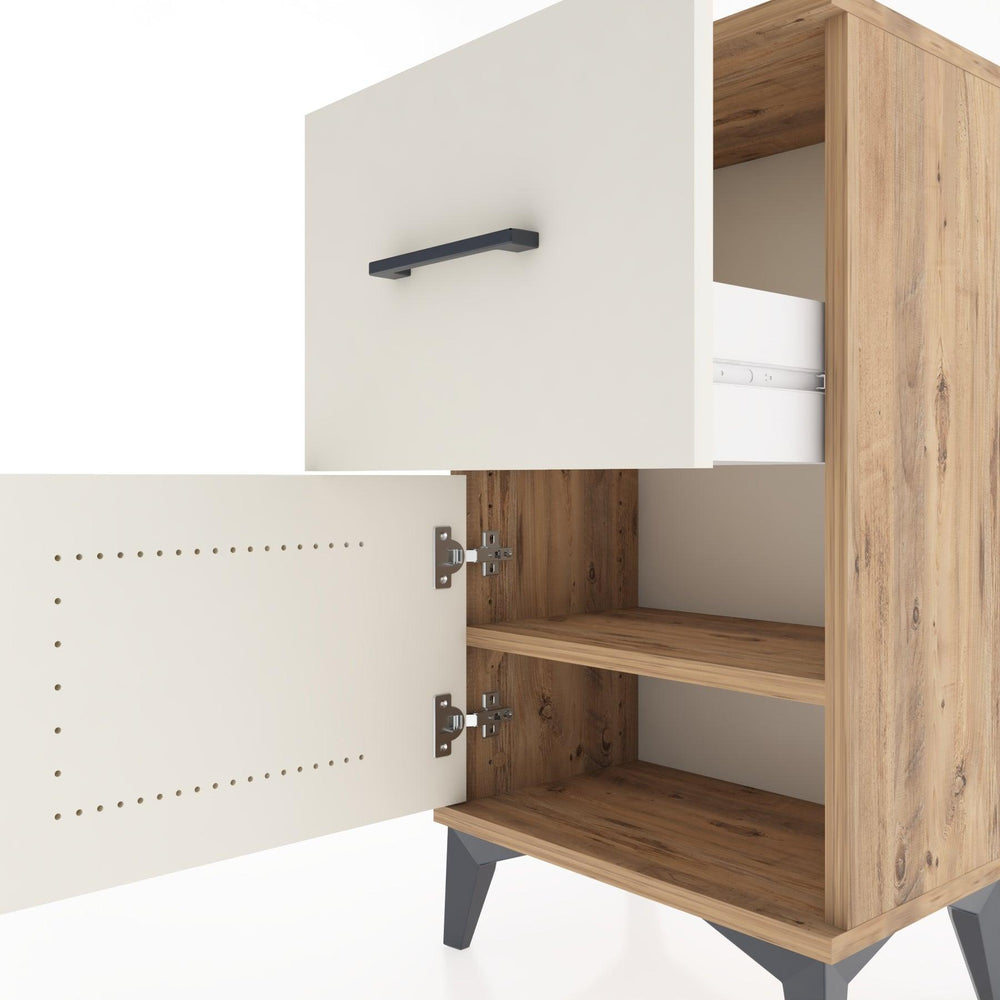 Woodntry Modüler Komodin Çekmece ve Kapaklı V1 44x30x68 cm Çam - Woodntry