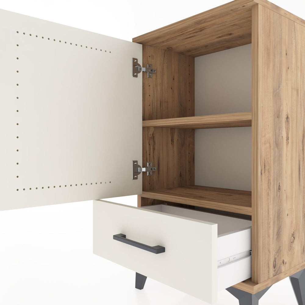 Woodntry Modüler Komodin Çekmece ve Kapaklı V3 44x30x68 cm Çam - Woodntry