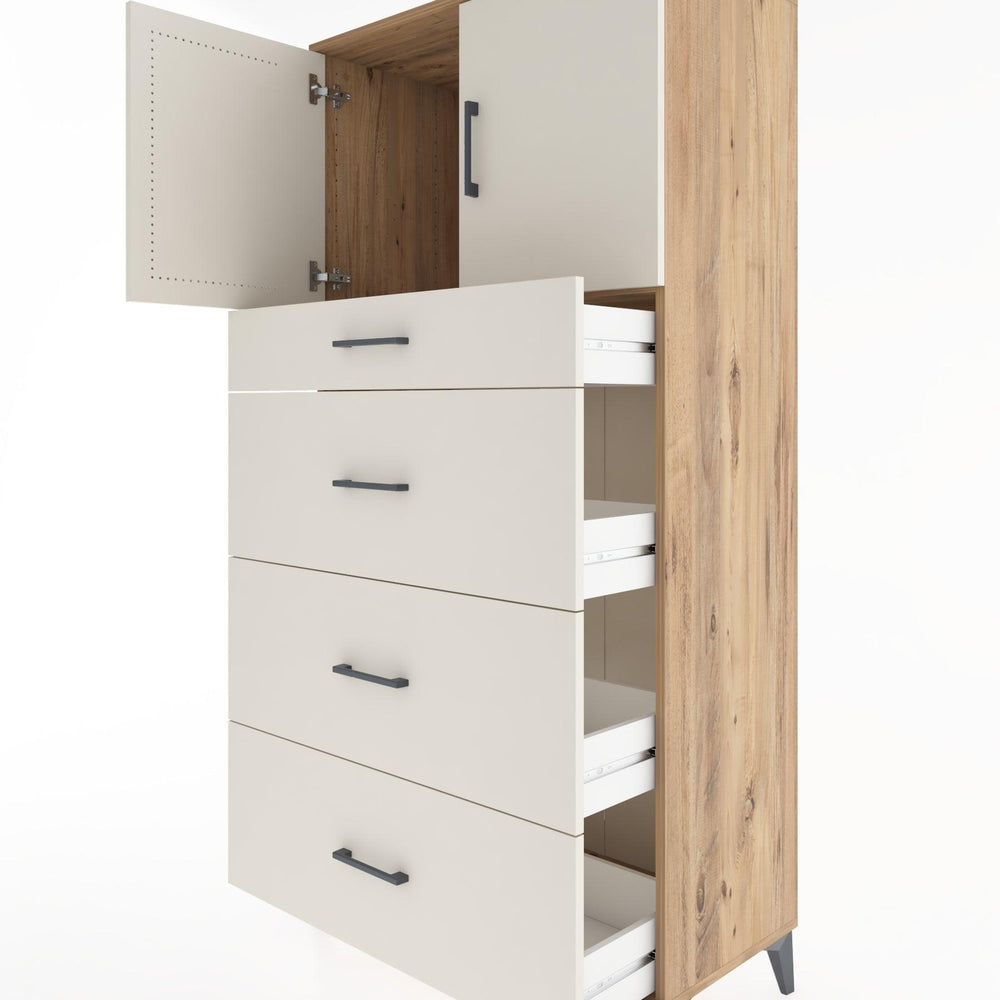 Woodntry Modular Cabinet Pine 88x44x170 cm with Doors and Drawers KC23-3