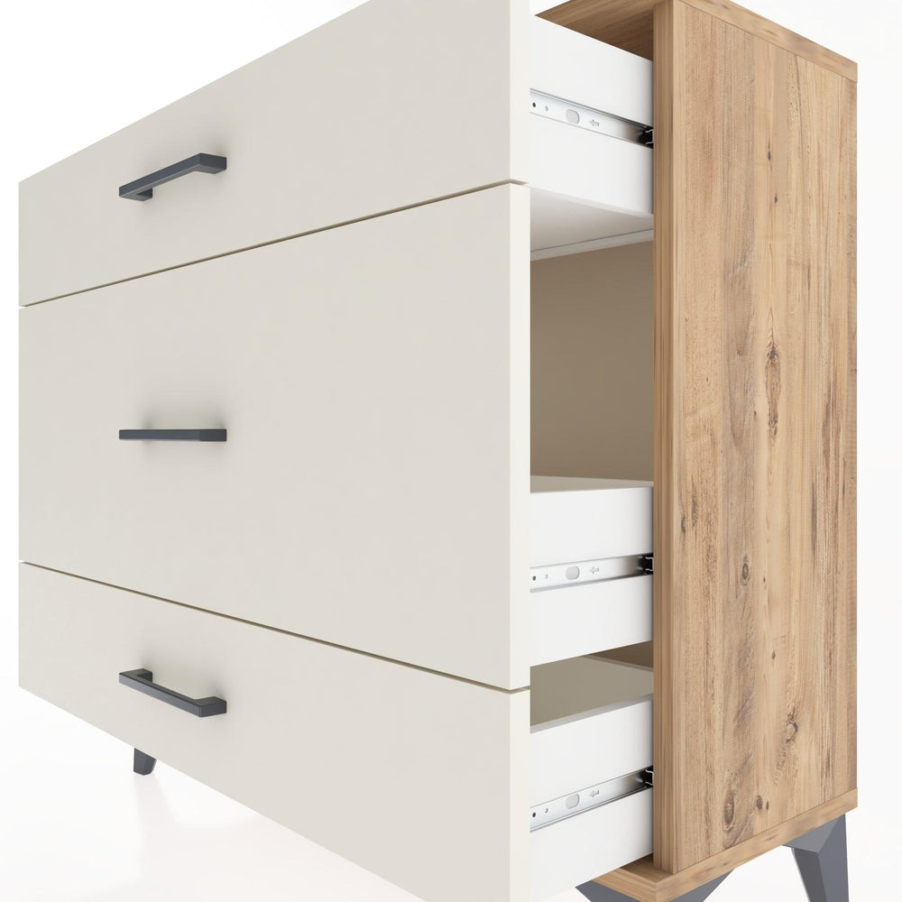 Woodntry Modüler Şifonyer Üç Çekmeceli V5 88x30x68 cm Çam - Woodntry