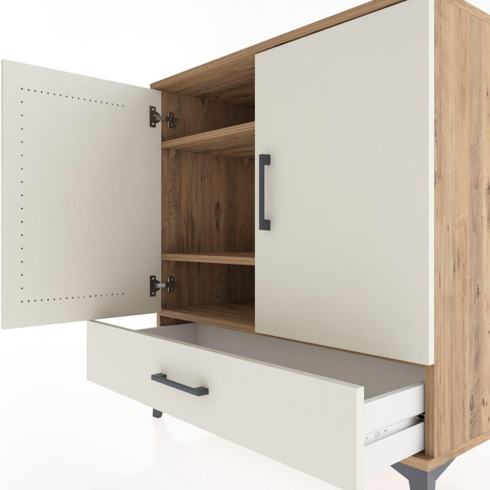 Woodntry Modüler Şifonyer Çam 88x44x84 cm Kapaklı ve Çekmeceli KC71-3