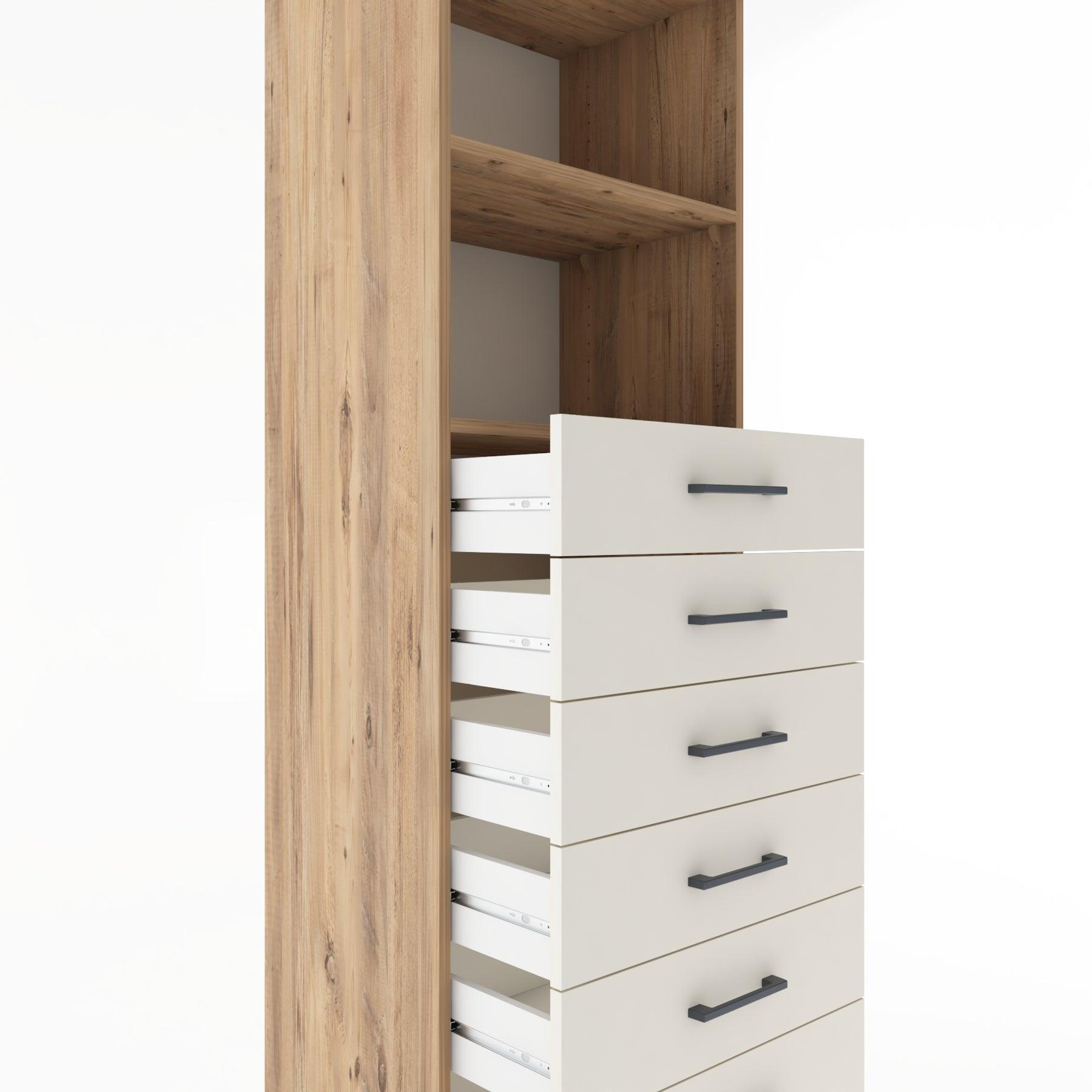 Woodntry Modular Cabinet Pine 60x44x170 cm with Drawers and Shelves CR34-3