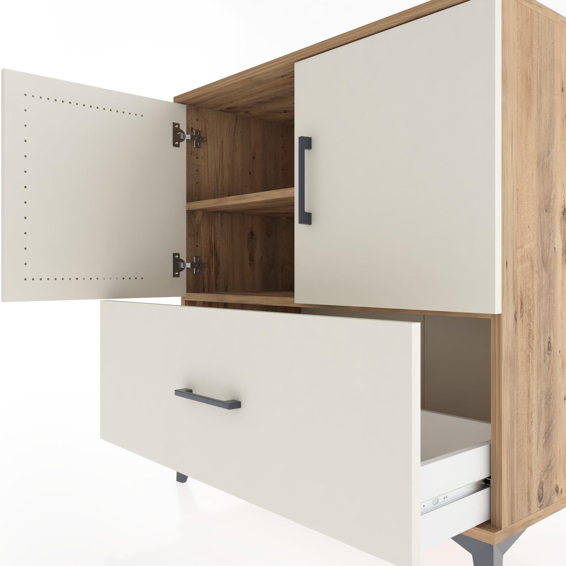 Woodntry Modular Dresser Pine 88x44x84 cm with Cover and Drawer KC47-3
