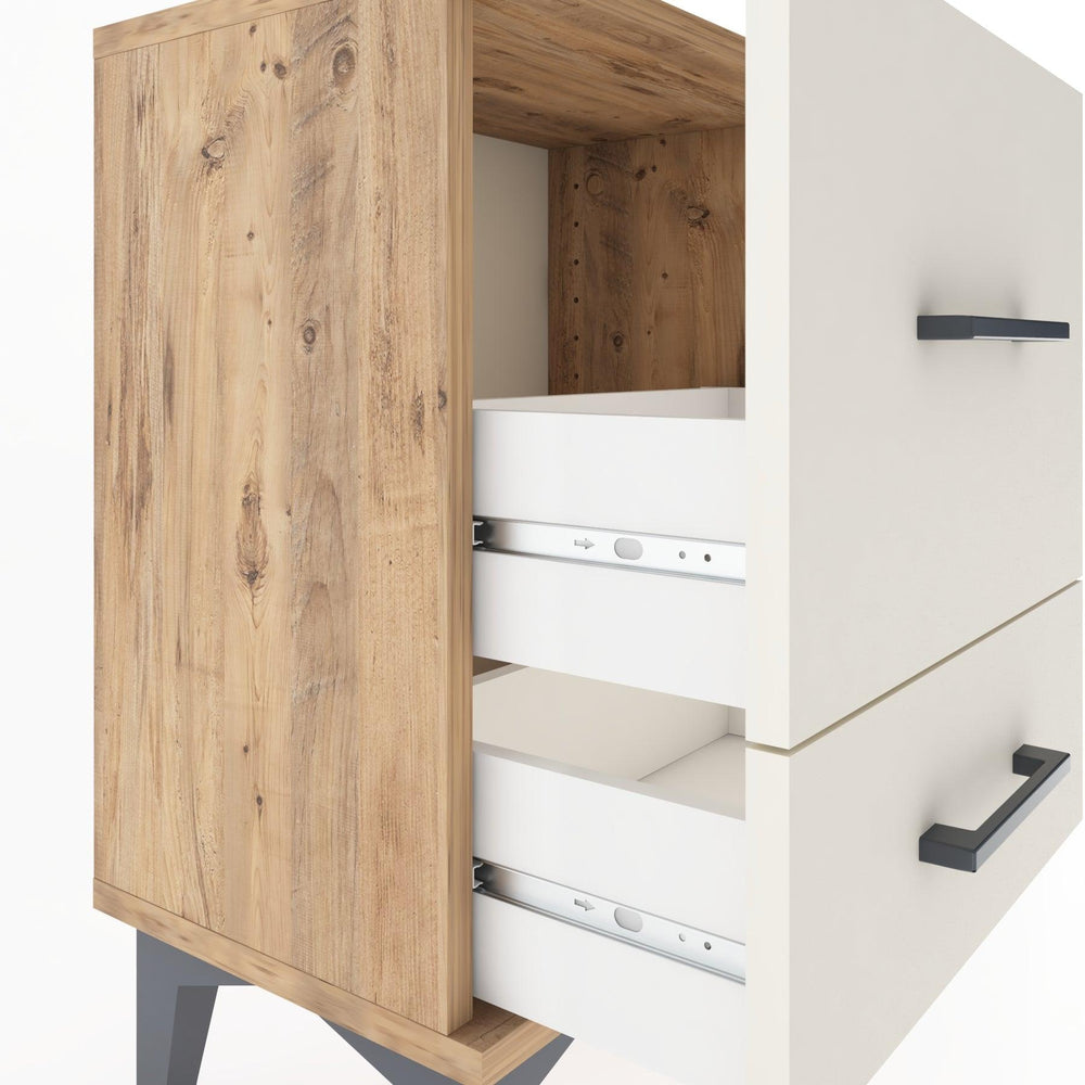 Woodntry Modüler Komodin Büyük ve Küçük Çekmece 44x30x52 cm Çam - Woodntry