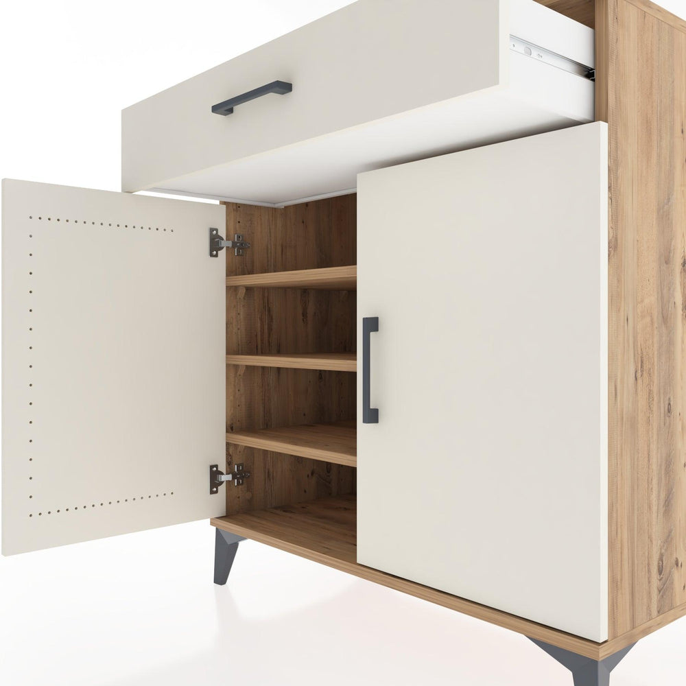 Woodntry Modüler Şifonyer Çam 88x44x84 cm Kapaklı ve Çekmeceli KC78-3