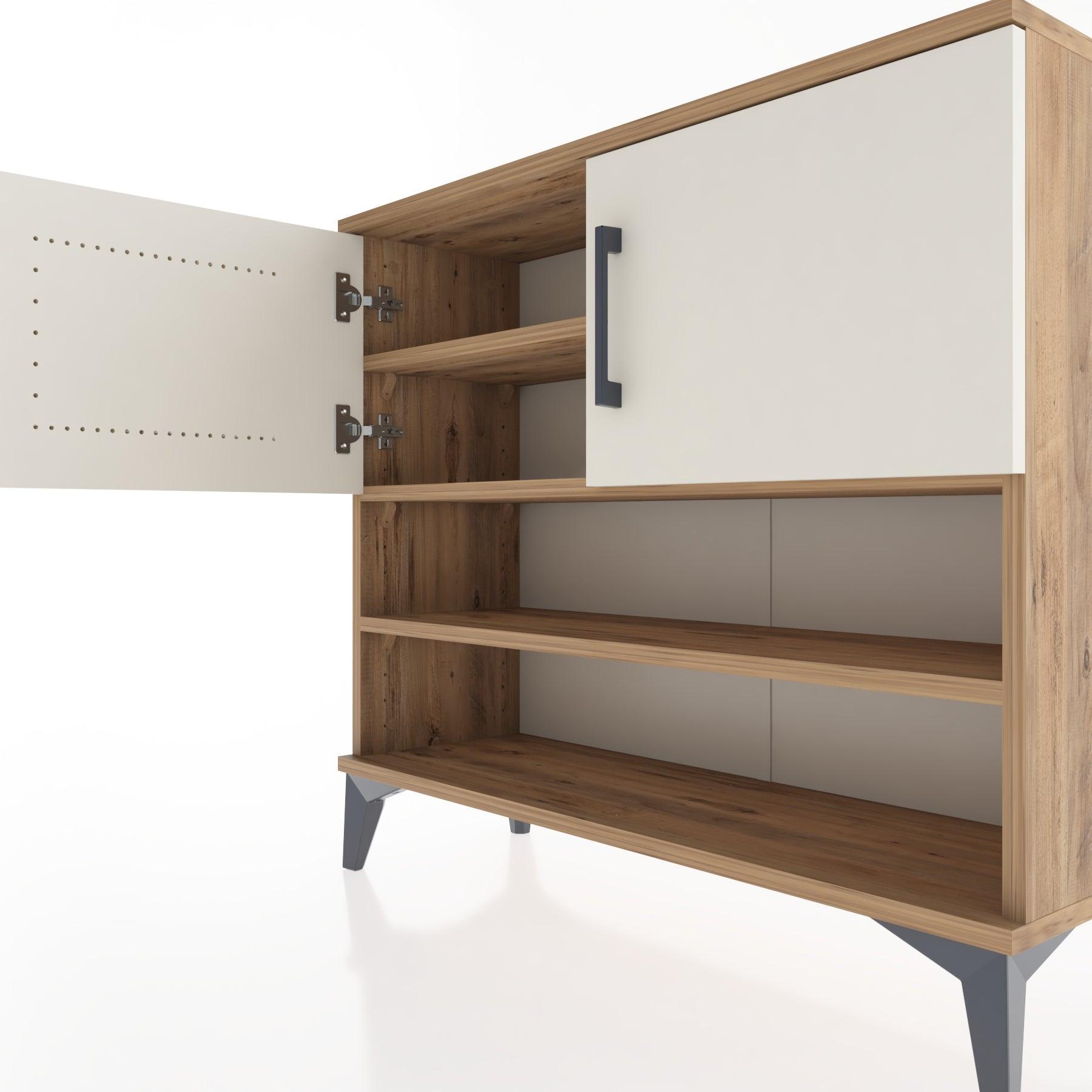 Woodntry Modüler Şifonyer Raf ve İki Kapaklı V2 88x30x68 cm Antrasit - Woodntry