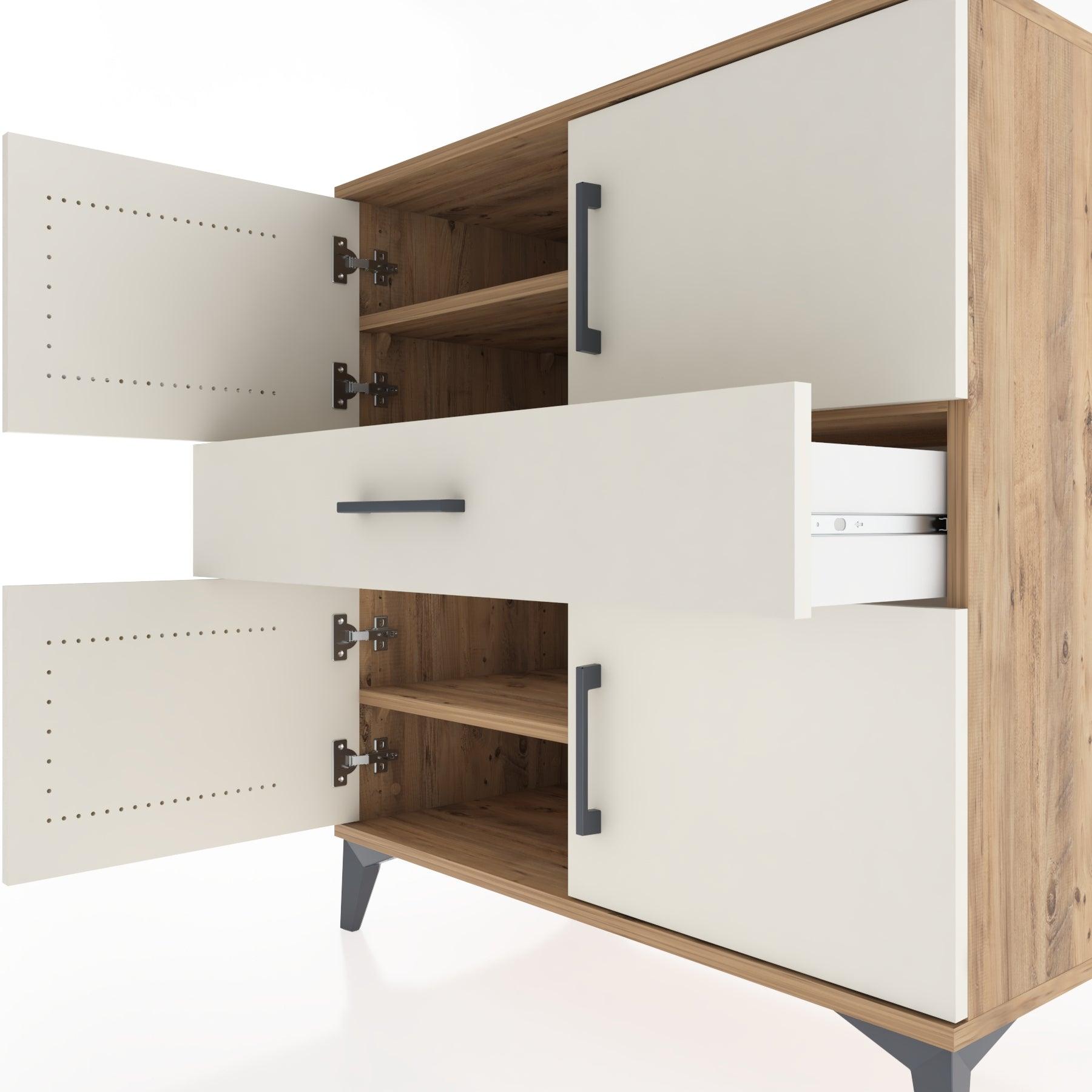 Woodntry Modular Dresser Pine 88x44x84 cm with Cover and Drawer KC101-3