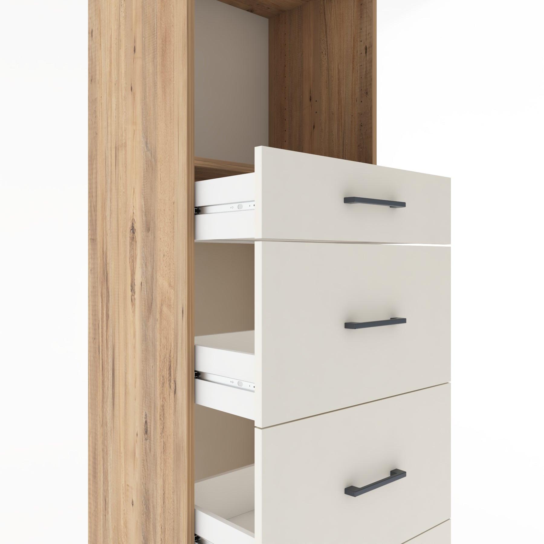 Woodntry Modüler Dolap Çam 60x44x170 cm Çekmeceli ve Raflı CR50-3