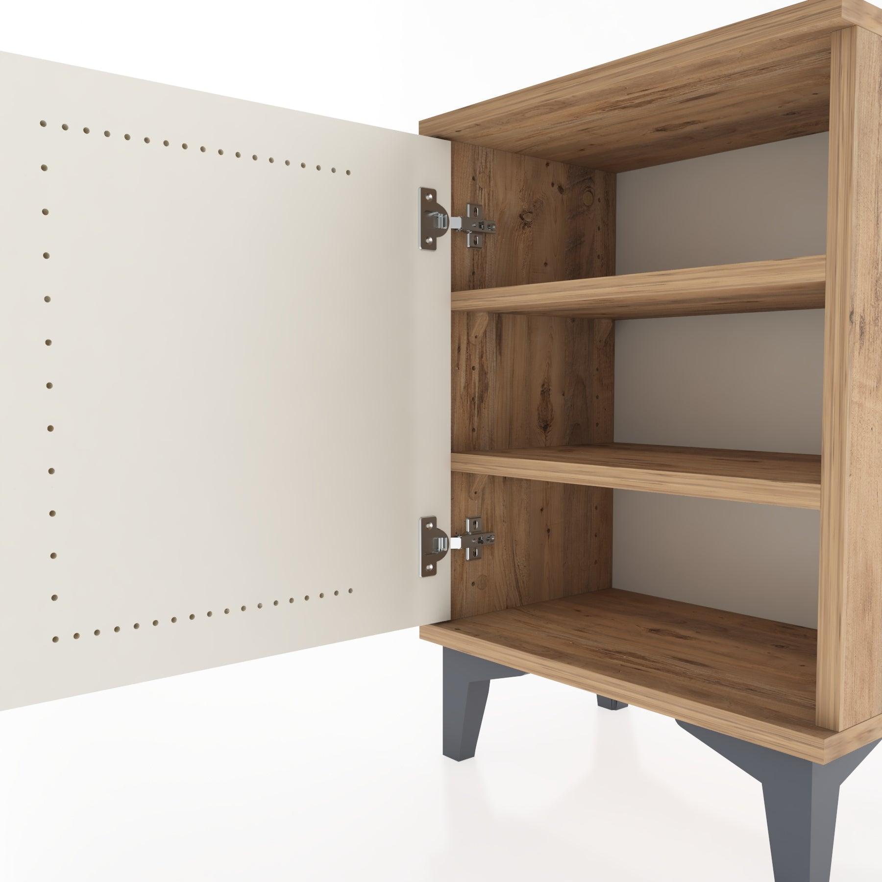 Woodntry Modüler Komodin Tek Kapaklı 44x30x52 cm Çam - Woodntry