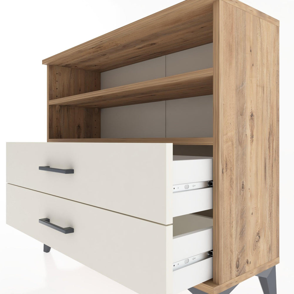 Woodntry Modüler Şifonyer İki Çekmeceli V2 88x30x68 cm Çam - Woodntry
