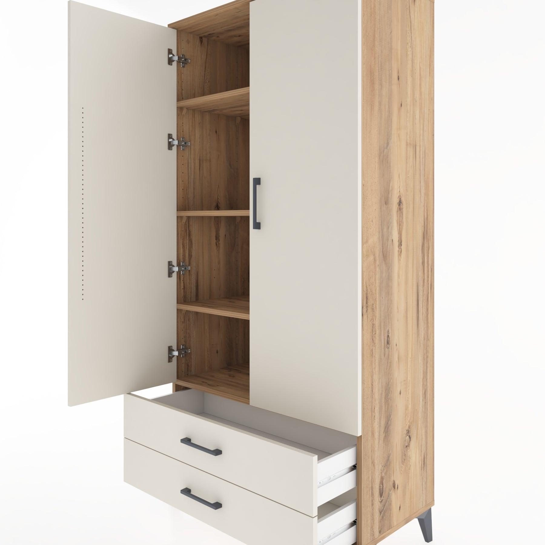 Woodntry Modular Cabinet Pine 88x44x170 cm with Doors and Drawers KC7-3