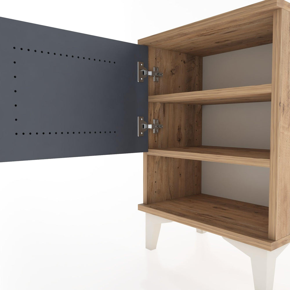Woodntry Modüler Komodin Tek Kapak ve Raflı 44x30x52 cm Çam - Woodntry