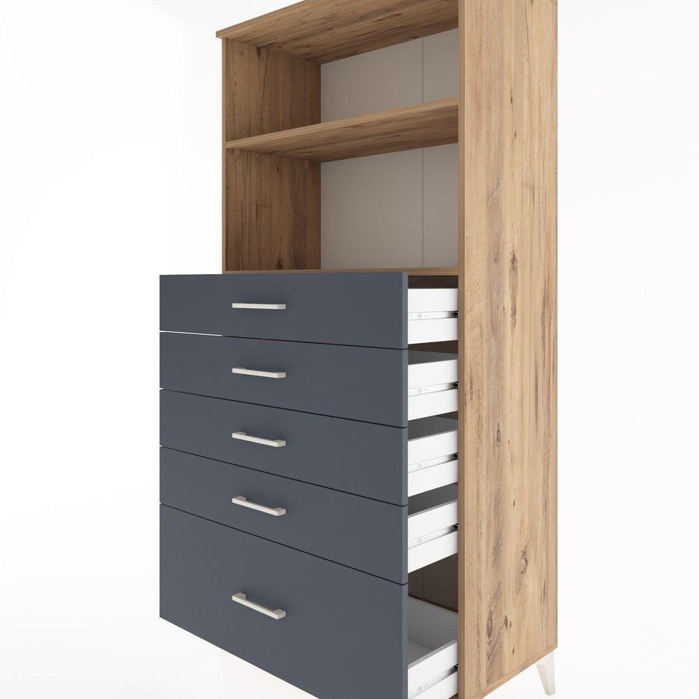 Woodntry Modular Cabinet Pine 88x44x170 cm with Drawers and Shelves CR40-3