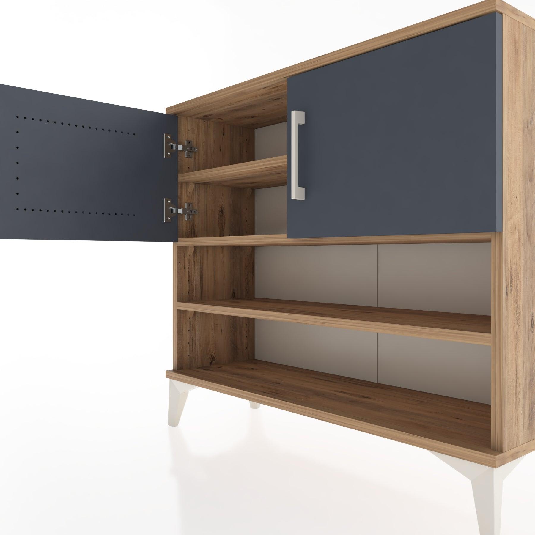Woodntry Modüler Şifonyer Raf ve İki Kapaklı V2 88x30x68 cm Antrasit - Woodntry