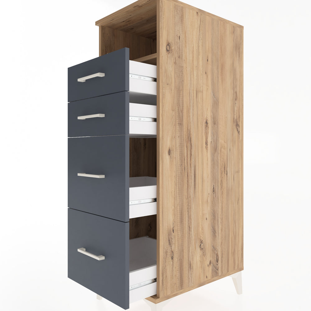 Woodntry Modular Cabinet Pine 44x59x122 cm with Drawers and Shelves CR101-3
