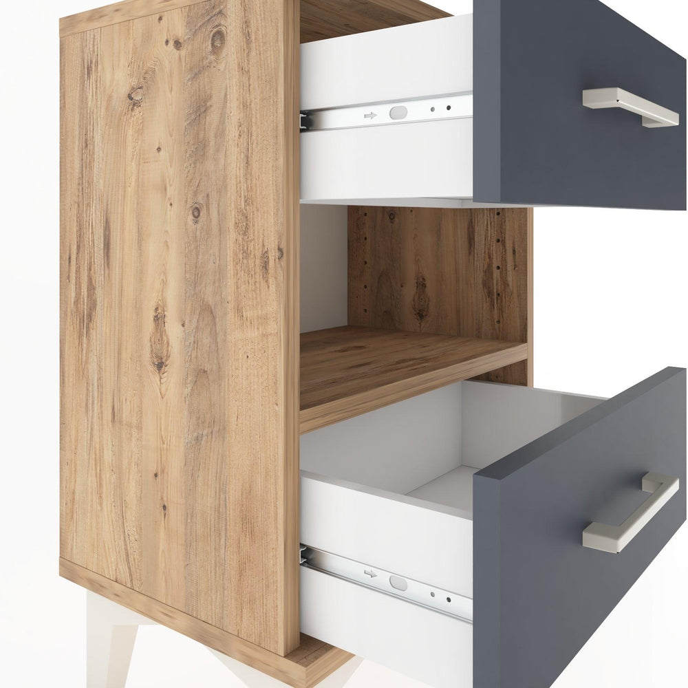 Woodntry Modüler Komodin Çekmece ve Raf 44x30x52 cm Çam - Woodntry