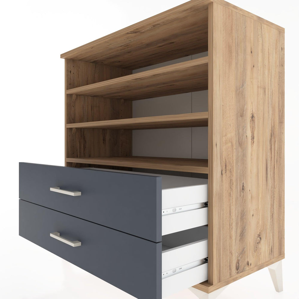 Woodntry Modüler Şifonyer Çam 88x44x84 cm Çekmeceli ve Raflı CR15-3