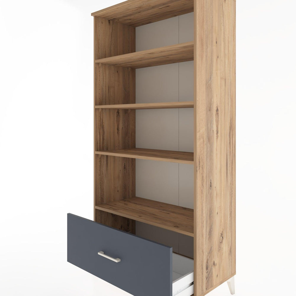 Woodntry Modüler Dolap Çam 88x44x170 cm Çekmeceli ve Raflı CR44-3