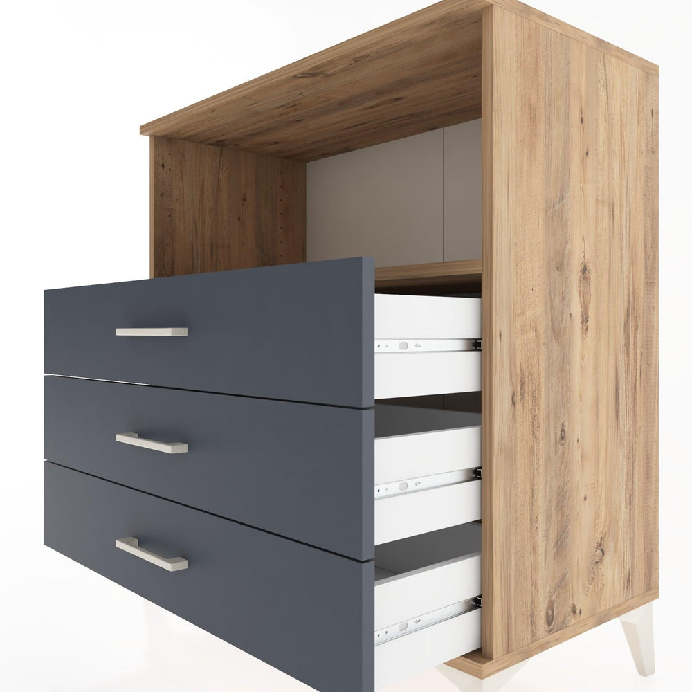 Woodntry Modüler Şifonyer Çam 88x44x84 cm Çekmeceli ve Raflı CR18-3