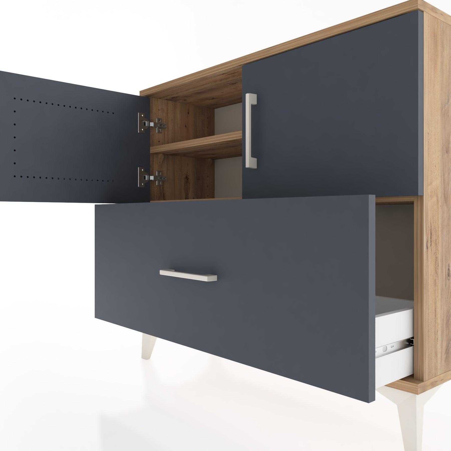 Woodntry Modüler Şifonyer Kapak ve Çekmeceli V2 88x30x68 cm Çam - Woodntry